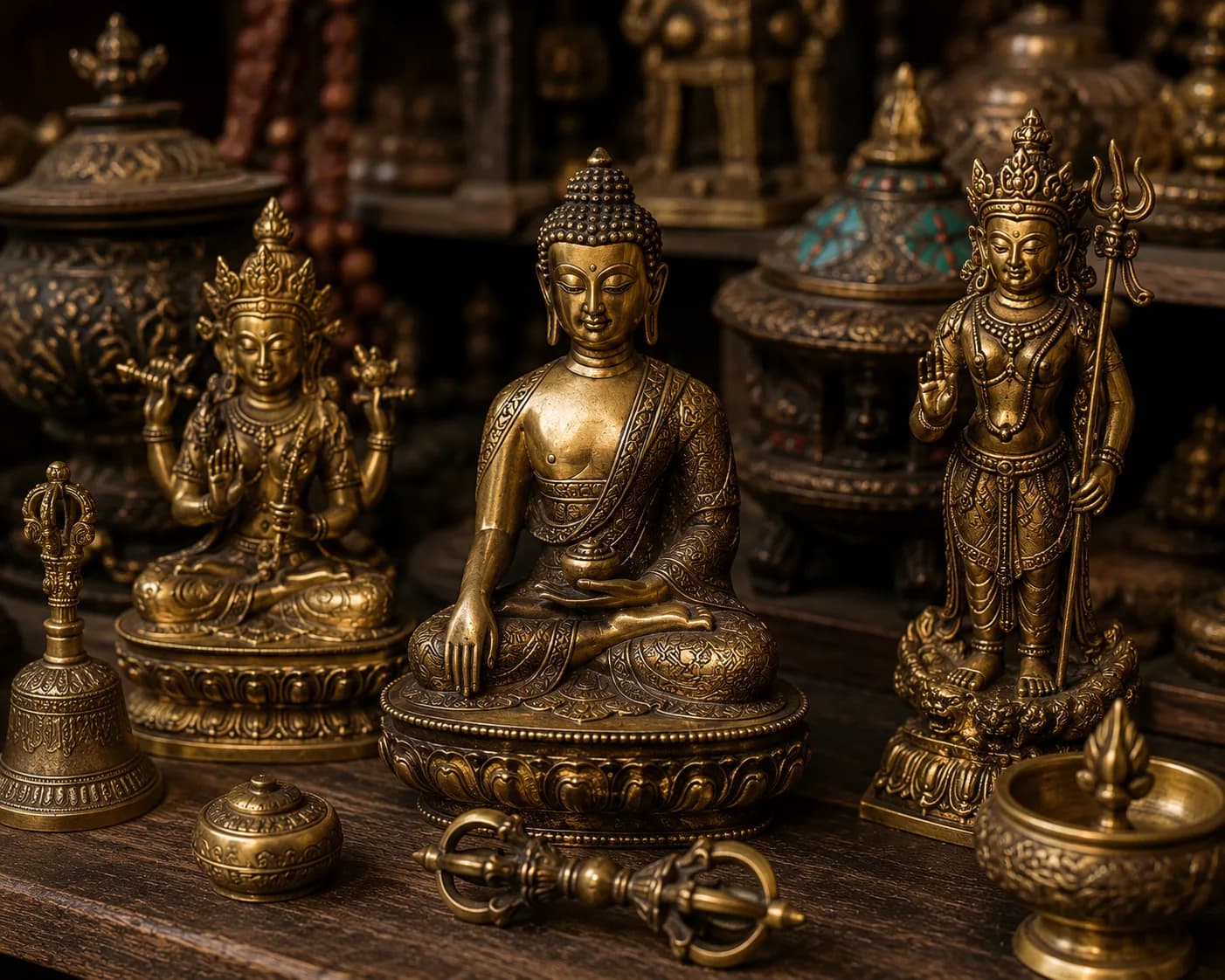 Nepal metal statue inspection